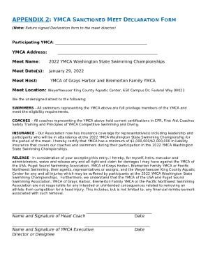 Ymca Sanctioned Declaration Doc Template Pdffiller