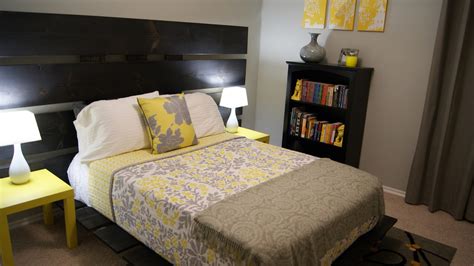 Living Small: Yellow and Gray Bedroom- Update