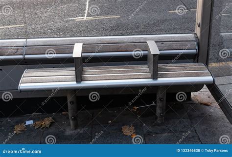 Bus Stop Bench Stock Photo Image Of Public Closeup 132346838