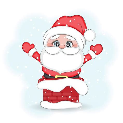 Cute dibujos animados santa claus sale de la ilustración de vector de