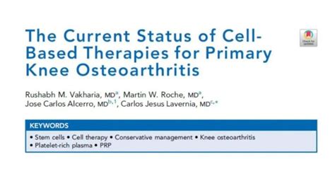 Treating Knee Arthritis With PRP Stem Cells CSC