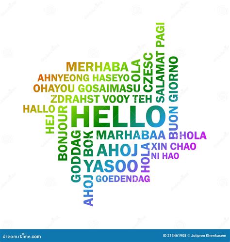 Word Hello Greet People Different Languages International Community