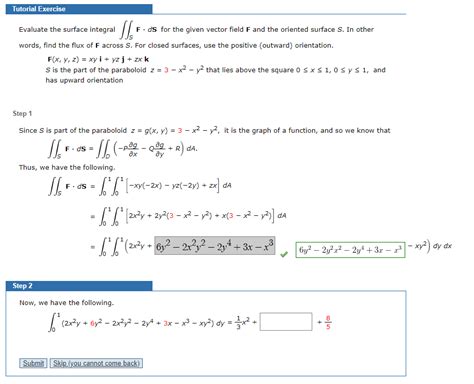 Solved Tutorial Exercise Sle Evaluate The Surface Integral Chegg