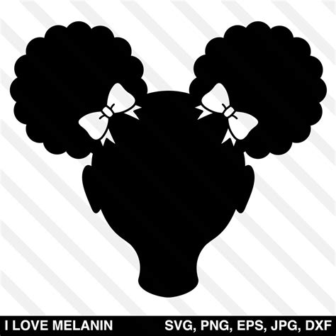 Afro Puffs Girl Silhouette Svg I Love Melanin