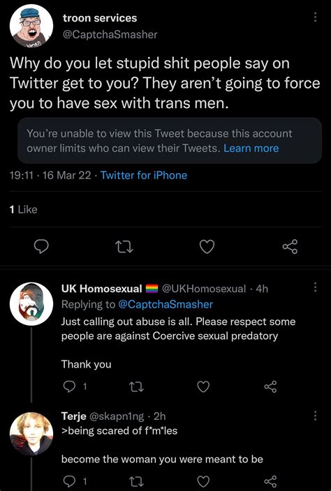 UK Homosexual On Twitter Gay Men Calling Out This Rhetoric Means We Are Women Typical