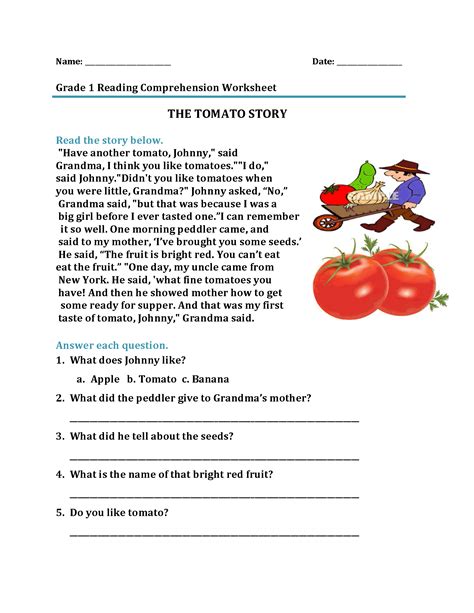 Grade Reading Comprehension St Grade