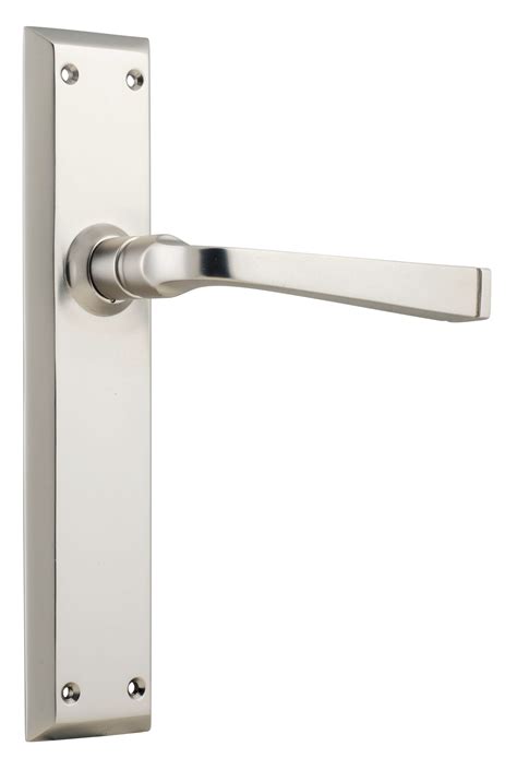 Menton Lever Long Backplate Passage Satin Nickel Tradco