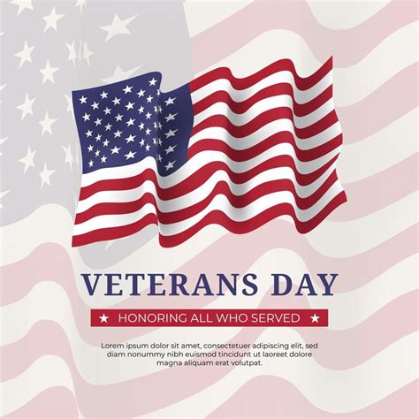 Veterans Day November 11 Honoring All Who Served Banner With