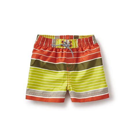 Little Boy Beach Stripe Baby Swim Trunks | Tea Collection