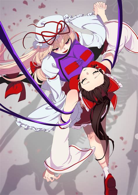 The Big ImageBoard TBIB Girls Absurdres Blonde Hair Bow Breasts Brown Hair Detached Sleeves