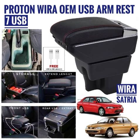 Proton Wira Arm Rest Armrest Seven USB Double Layer Car Armrest Center