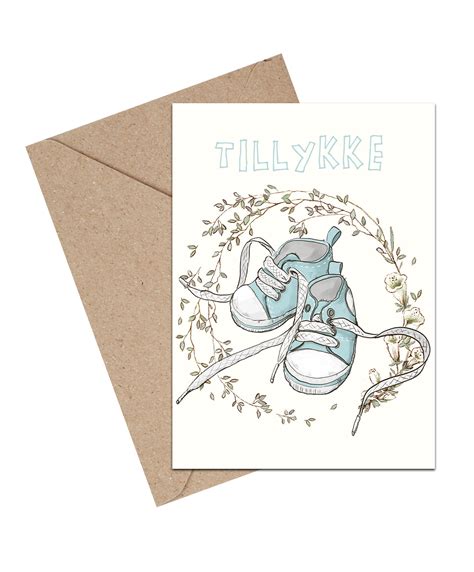 Tillykke Lysebl Babysko Kort Mouseandpen