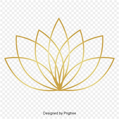 A Golden Lotus Flower On A White Background With The Words Designed By