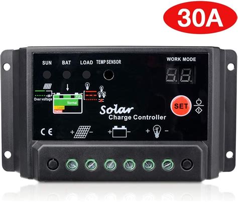 Sunix® Régulateur De Charge Panneau Solaire 30a Régulateur De Charge Intelligent 12v 24v Amazon