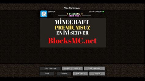 MİNECARFT PREMİUMSUZ EN İYİ SERVER YouTube