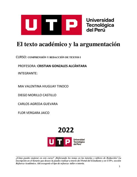 S01 S2 Material Estructura Del Texto Argumentativo 2022 Marzo Studocu