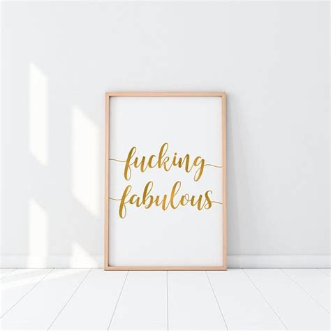 Gold Foil Print Quote Wall Art Feminism Sassy Prints Printable Wall Art