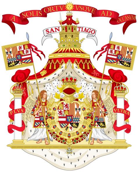 File Full Ornamented Royal Coat Of Arms Of Spain 1700 1761 Svg Coat Of Arms Heraldry Emblems