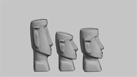 Sculpture Moai Heads Decor 3d Model Turbosquid 1950113