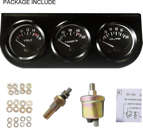 Mm In Bilm Tare Auto Gauge Kit V Volt Meter