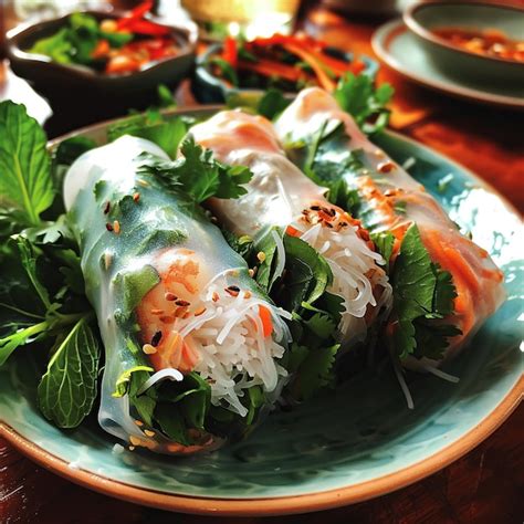 Premium Ai Image Goi Cuon Fresh Vietnamese Spring Rolls With Shrimp