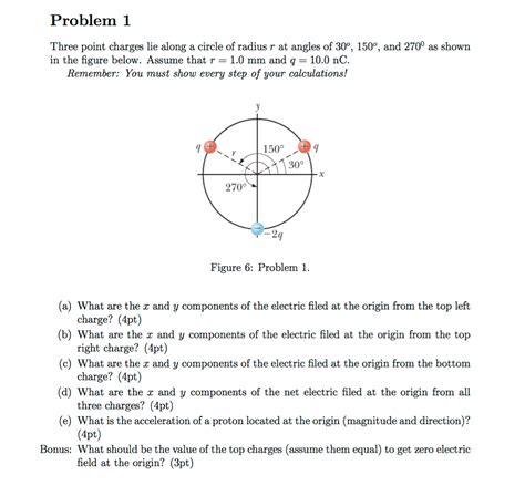 Solved Problem 1 Three Point Charges Lie Along A Circle Of