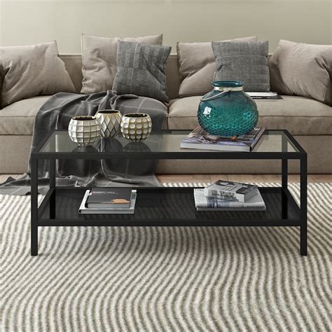 Hailey Home Rigan Blackened Bronze Glass Modern Coffee Table Ct0067 At