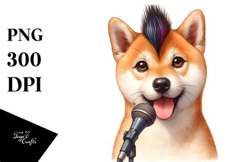 Shiba Inu Punk Singer Funny Haircut