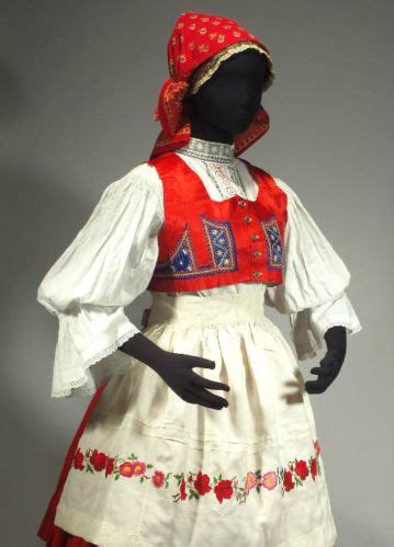 CZECH FOLK COSTUME Kyjov Moravian Kroj Embroidered Apron Wool Skirt