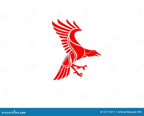 Red Eagle Logo Vector White Background Stock Illustration ...