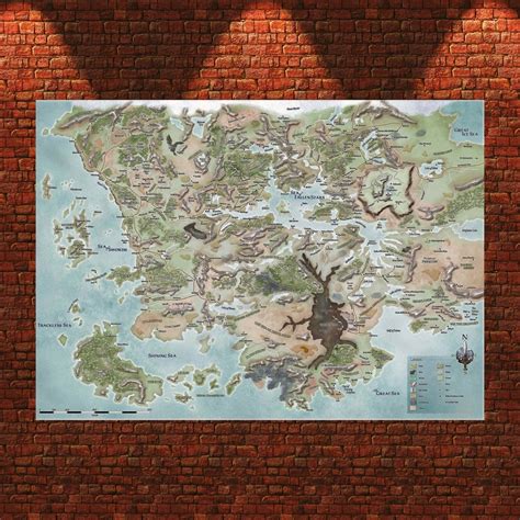 dungeons dragons map poster game print etsy