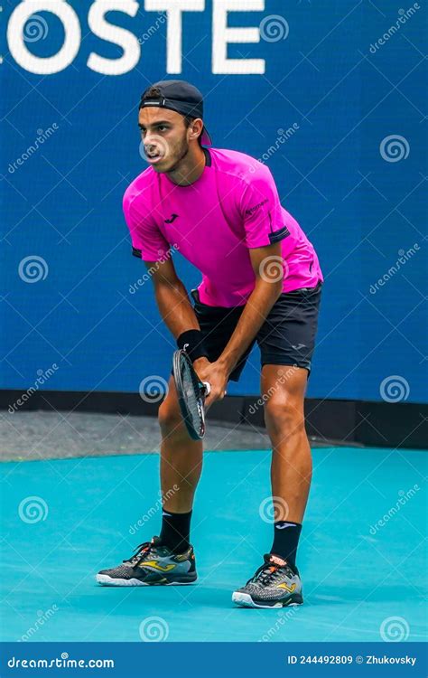 Tennis Player Francisco Cerundolo of Argentina in Action during His ...