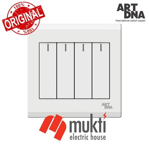 art dna  white series   gang electrical wall switch socket