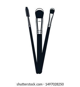 Black White Silhouette Make Brush Set Stock Vector Royalty Free