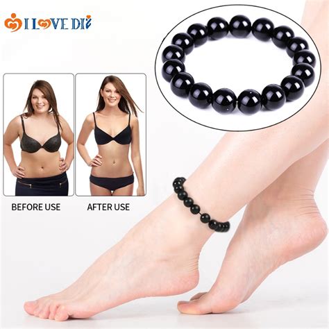 Black Healing Stone Ball Beads Bracelets Anti Swelling Black Obsidian