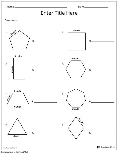 Perimeter Shapes Template Storyboard Von Worksheet Templates Worksheets Library