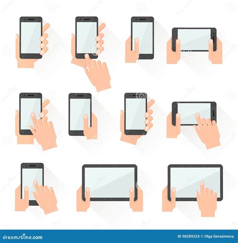 Set Of Hands Holding Smart Phones Stock Vector Illustration Of