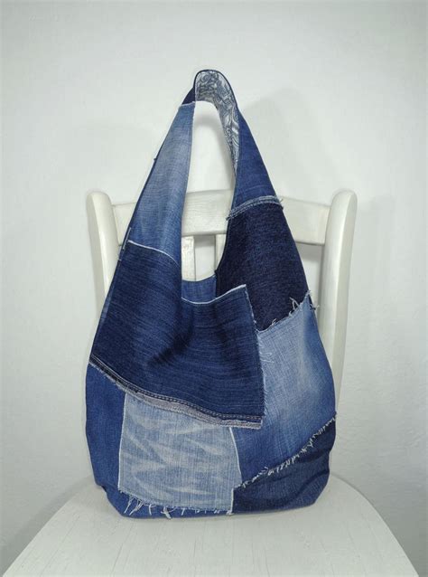 Custom Made Denim Bag Hobo Purse Sling Jeans Bag Casual Etsy Denim