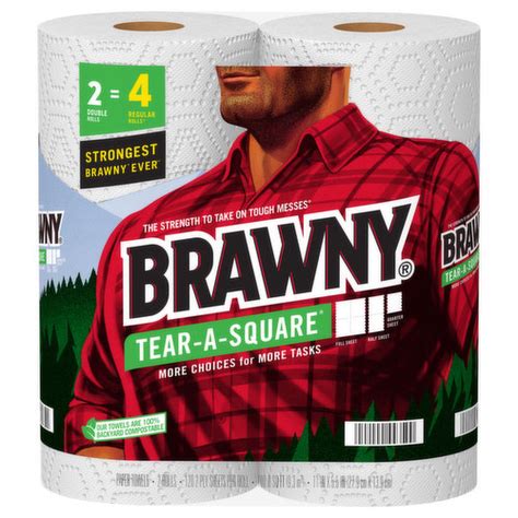 Brawny Paper Towels, Double Rolls, 2-Ply