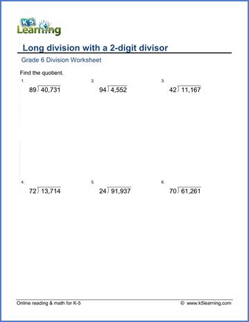 Division With Two Digit Divisors