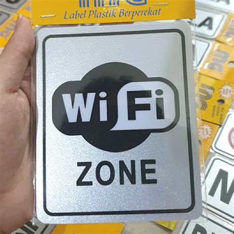 Jual Stiker Sticker Tempel Tulisan WIFI ZONE Dengan Gambar Logo