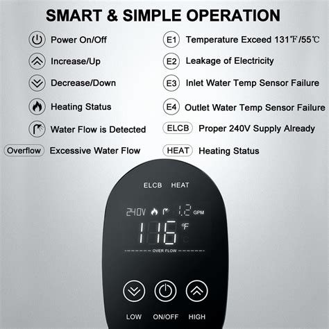 ECOTOUCH Electric Tankless Water Heater 240V 6 5kW Instant Hot Water