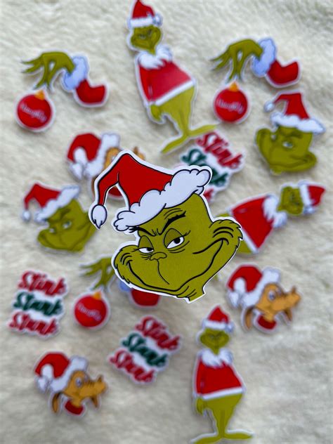 The Grinch Christmas Sticker Pack Festive Stickers Bullet Etsy