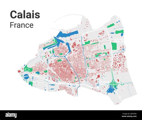 Carte Vectorielle De Calais Plan D Taill Du Quartier Administratif De