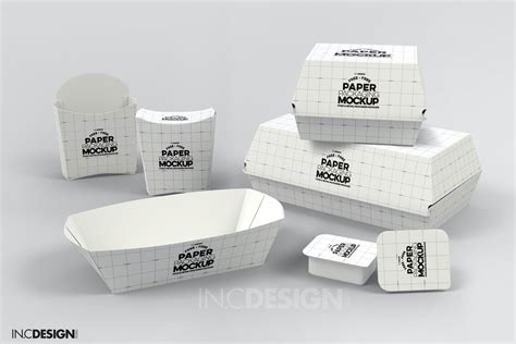 Free Paper Takeout Boxes Mockup Behance