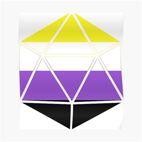 Non Binary Pride Flag D20 Poster For Sale By Novotnydesigns Redbubble