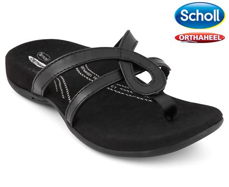 Scholl Womens Atlanta Orthaheel Sandal Black Au