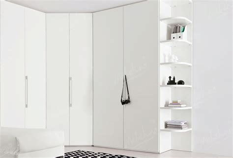 Угловой белый шкаф с боковыми полками, арт CS139 / Угловые шкафы