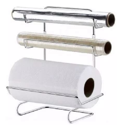 Suporte Para Rolo Papel Toalha Aluminio E Pvc Parcelamento Sem Juros