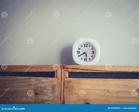 Simple Clock Show Early Morning and almost Evening Time. Stock Image ...